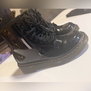 Dr. Martens-Black Patent Leather Lace-Up Boots; 12 little Kid